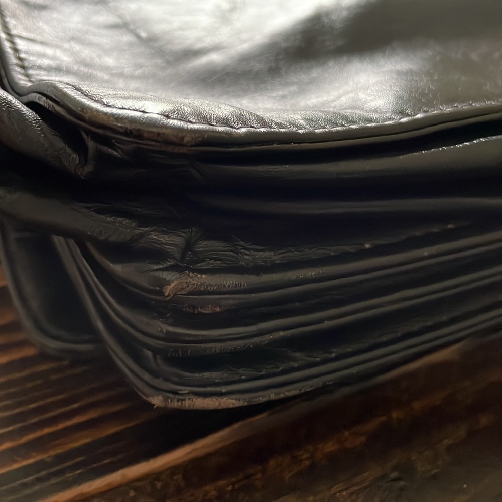 Nina Ricci Compartmental Crossbody Leather Bag Soft & Rich Flap Over Vintage - Picture 8 of 11